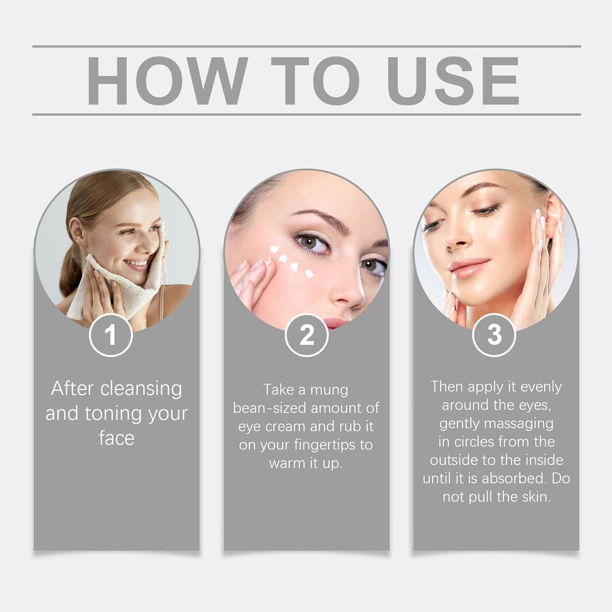 Eye Tightener with Brush, Eye Tightening Cream Instant, Instant Eyes Bag Tightener, Dark Circles Under Eyes Remover, Reduce Fine Lines and Wrinkles, Firming Smoothing Puffiness