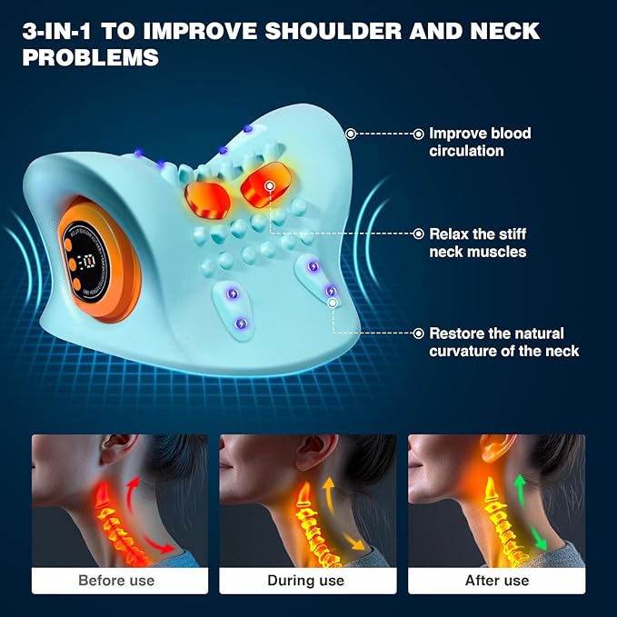 EMS Neck Massager with Heat - Electric Muscle Relaxation for Neck & Shoulder Comfort | UAE