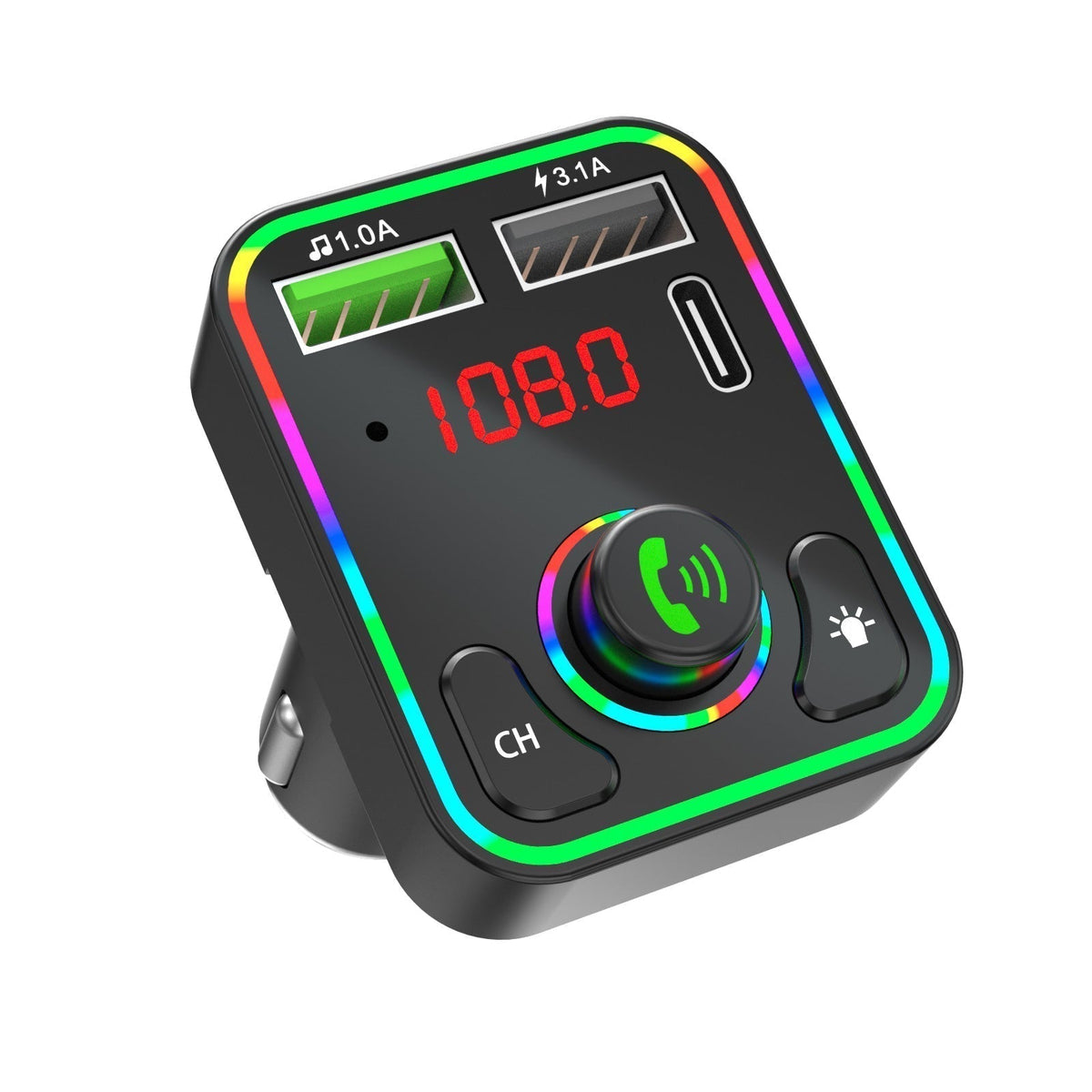 Compact OLED Car MP3 Player with USB & FM Modulation